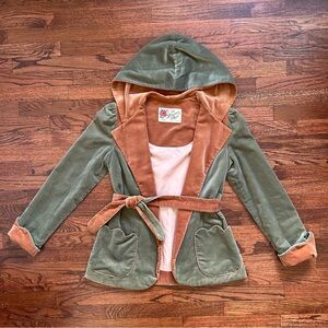 Vintage Green and Brown Hooded Jacket
